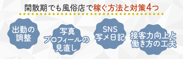 閑散期でも風俗店で稼ぐ方法と対策4つ